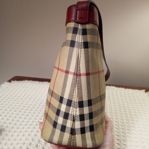 AUTHENTIC Vintage Burberry Haymarket Check Shoulder Bag With Certificate - Picture 6 of 11